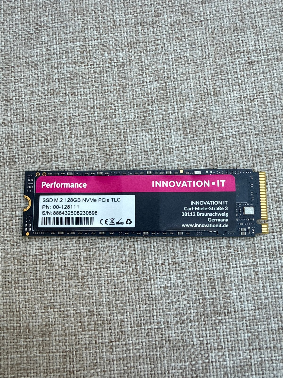 Innovation IT SSD M.2 NVMe PCIe TLC 128GB, Intern, Server, SSD, Nieuw