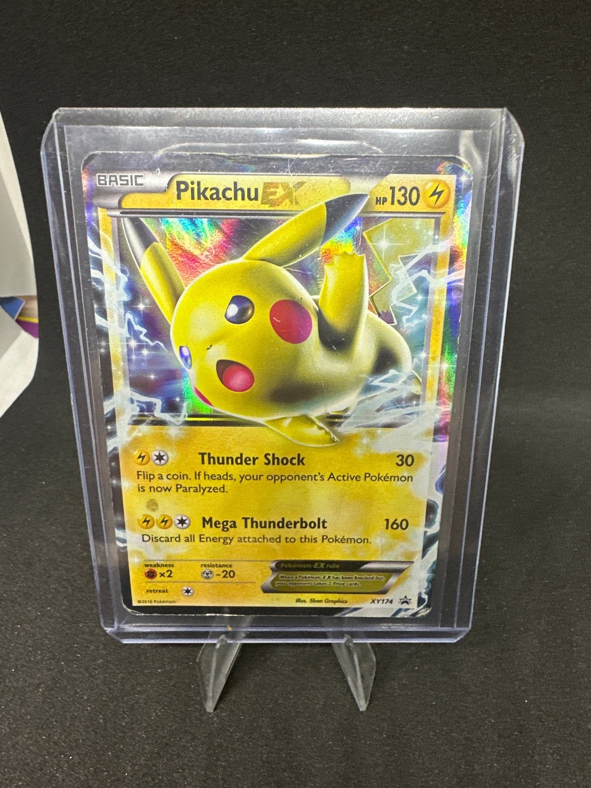 Pikachu EX XY174 Promo Pokémon Kaart, Ophalen, Zo goed als nieuw, Losse kaart