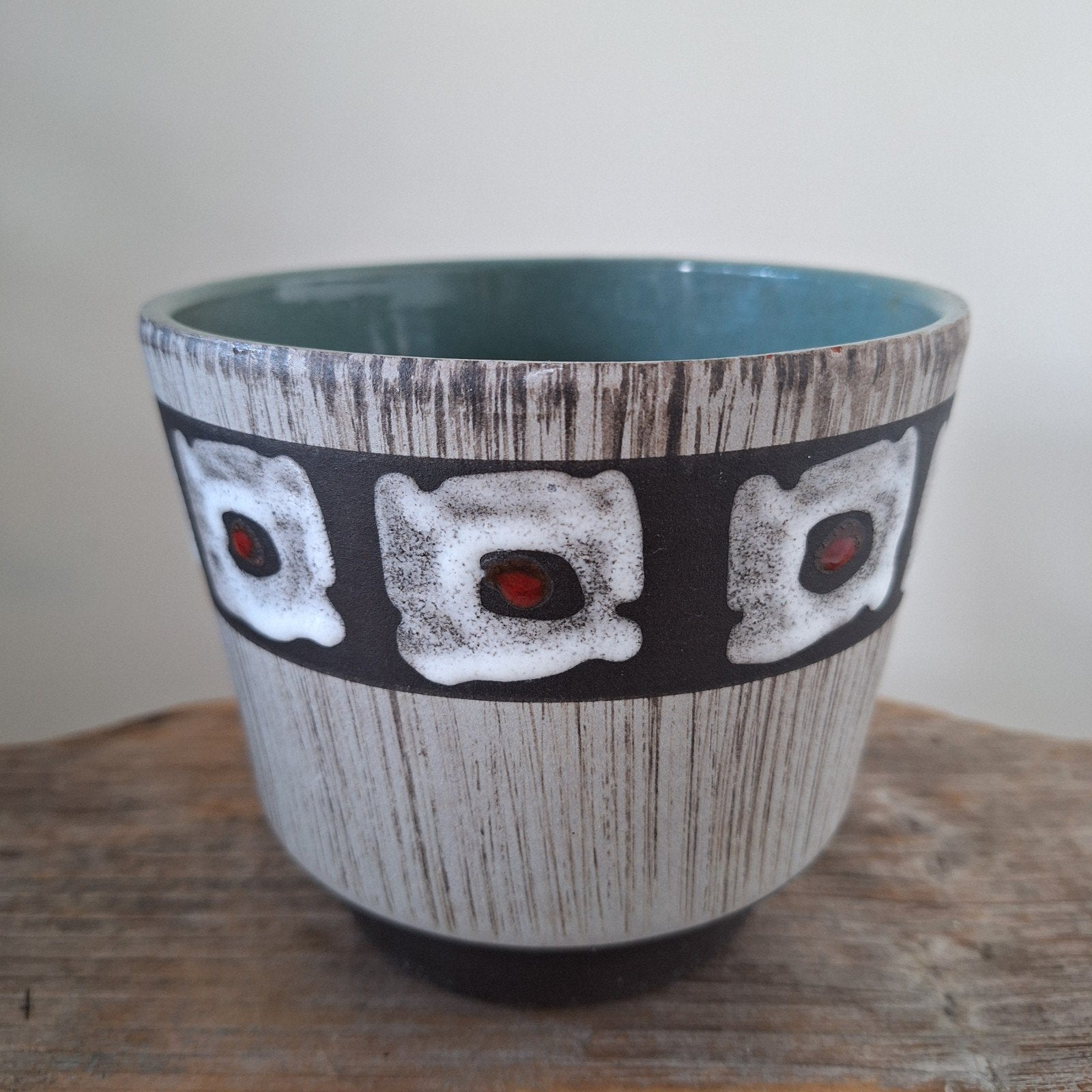Vintage bloempot in West Germany stijl, Ophalen of Verzenden, Rond, Binnen