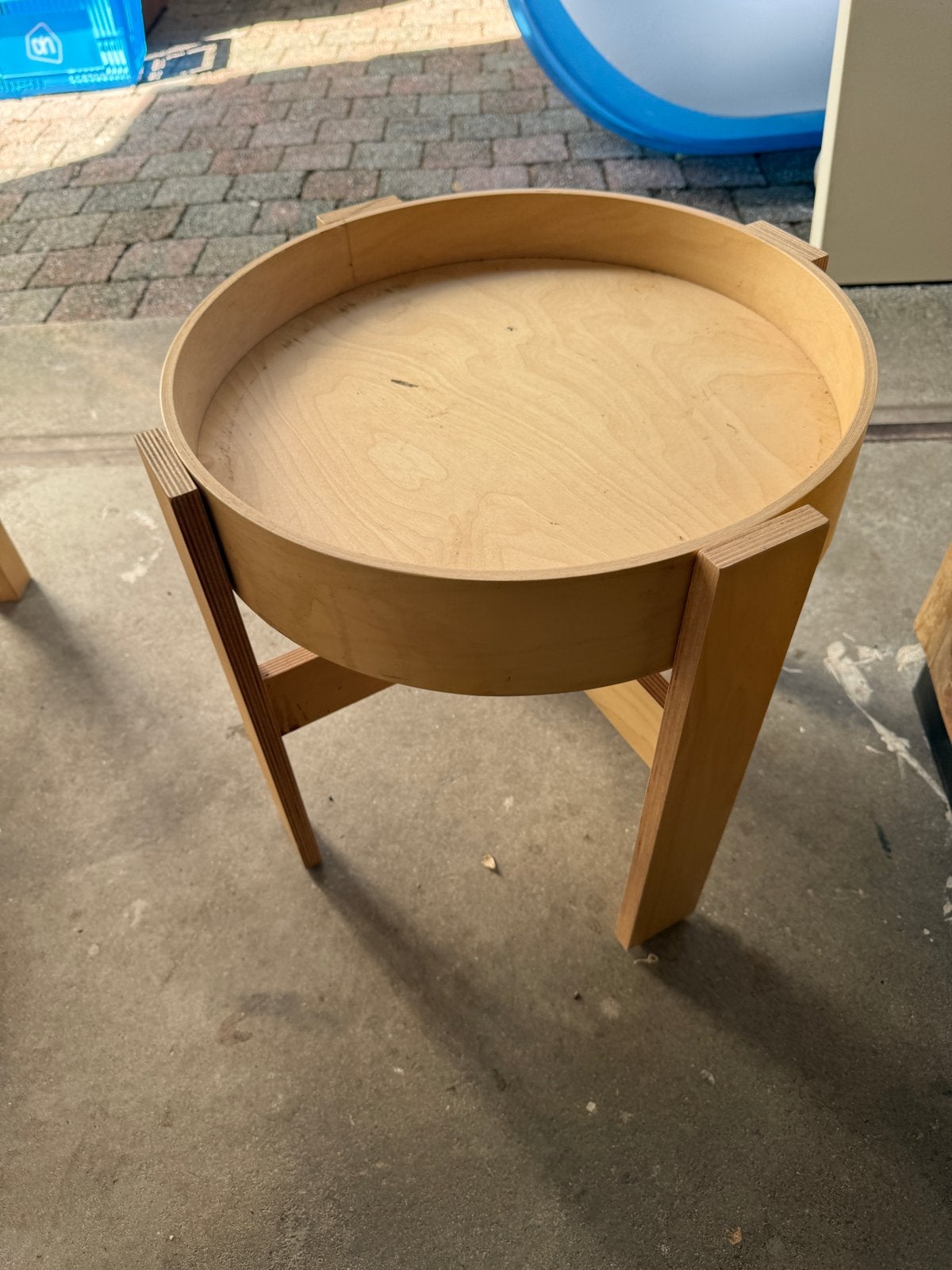 IKEA Bijzettafel - Houten Rond Model, 45 tot 60 cm, Minder dan 55 cm, Gebruikt, Rond