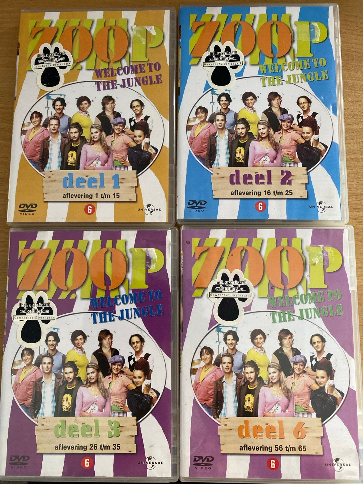 ZOOP Welcome to the Jungle DVD Boxset - Deel 1, 2, 3 & 6, Gebruikt, Nederlands, Tv-serie, Vanaf 6 jaar