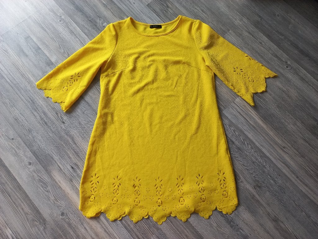 Gaaf knalgeel jurkje maat L, Geel, Maat 42/44 (L), Ophalen of Verzenden, Zo goed als nieuw
