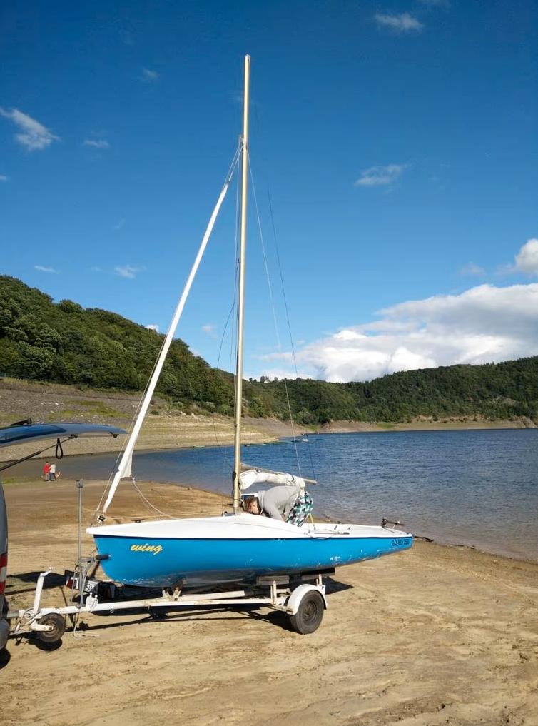 Open zeilboot met trailer te koop, Watersport en Boten, Ophalen, Gebruikt, 100 cm, 2 m
