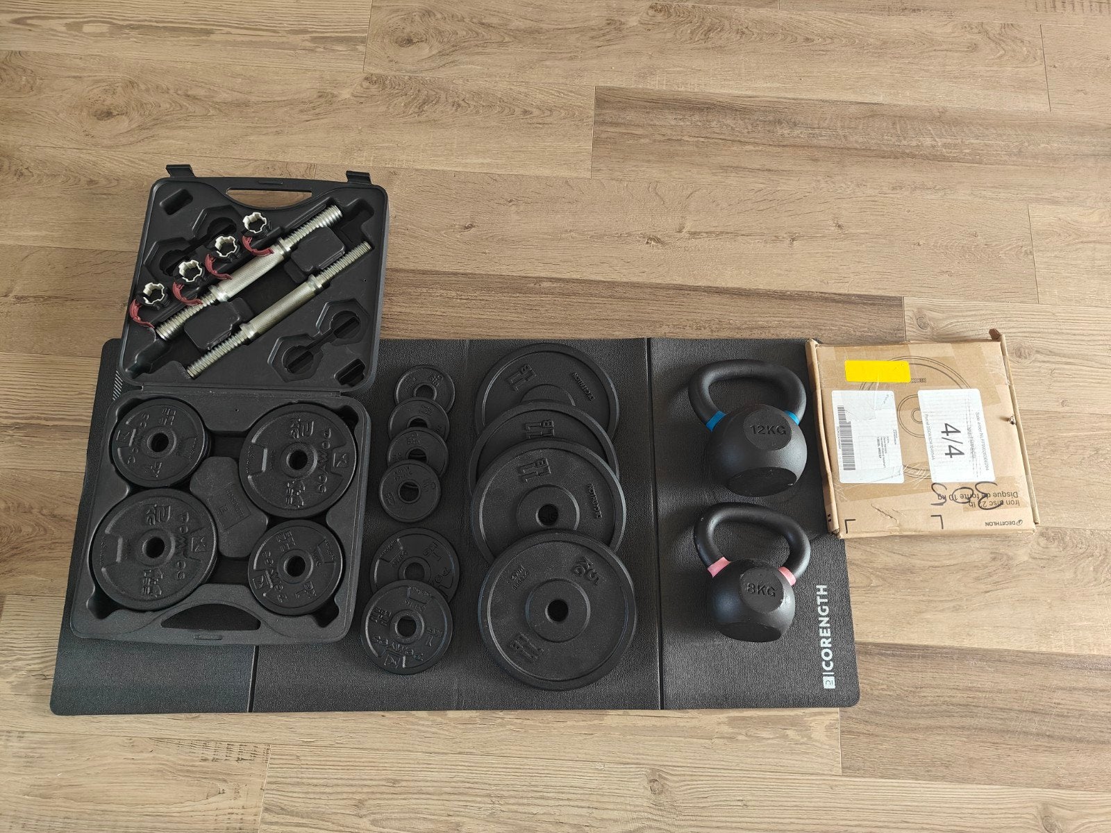 Domyos dumbbellset & kettlebells (gewichten) t/m 20+ ki, Ophalen, Zo goed als nieuw, Kettlebell