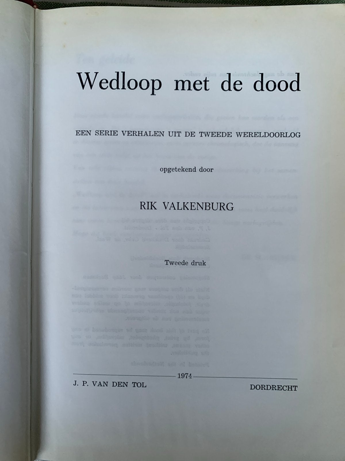 Wedloop met de dood - Verhalen Tweede Wereldoorlog, Ophalen of Verzenden, Tweede Wereldoorlog, Gelezen, Algemeen