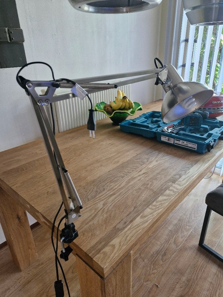 Verstelbare bureaulamp met klem - Metaal, Huis en Inrichting, Ophalen, Bureaulamp, Zo goed als nieuw, IKEA