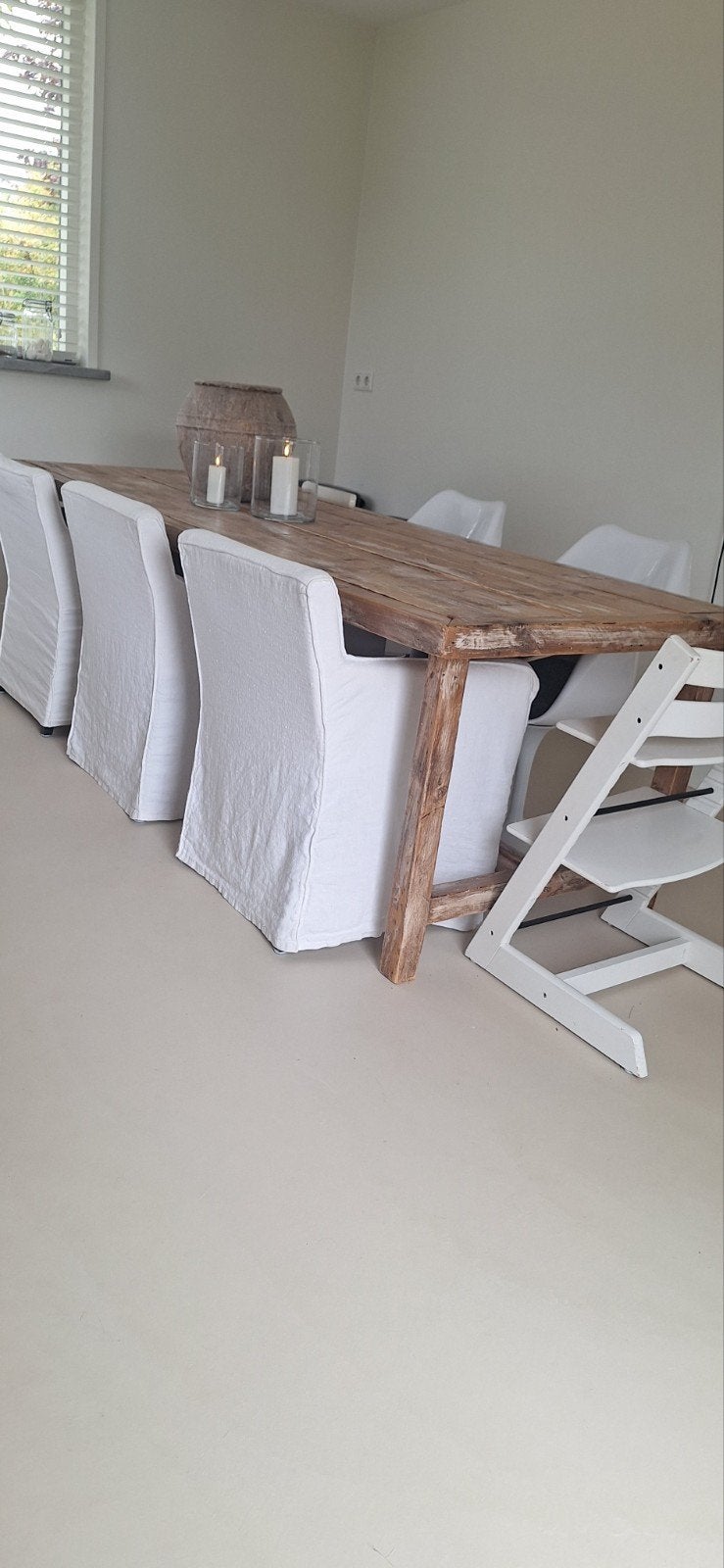 Robuuste houten eettafel - Perfect voor gezellige diners, Huis en Inrichting, Ophalen, Gebruikt, 100 tot 150 cm, Landelijke, robuuste stijl