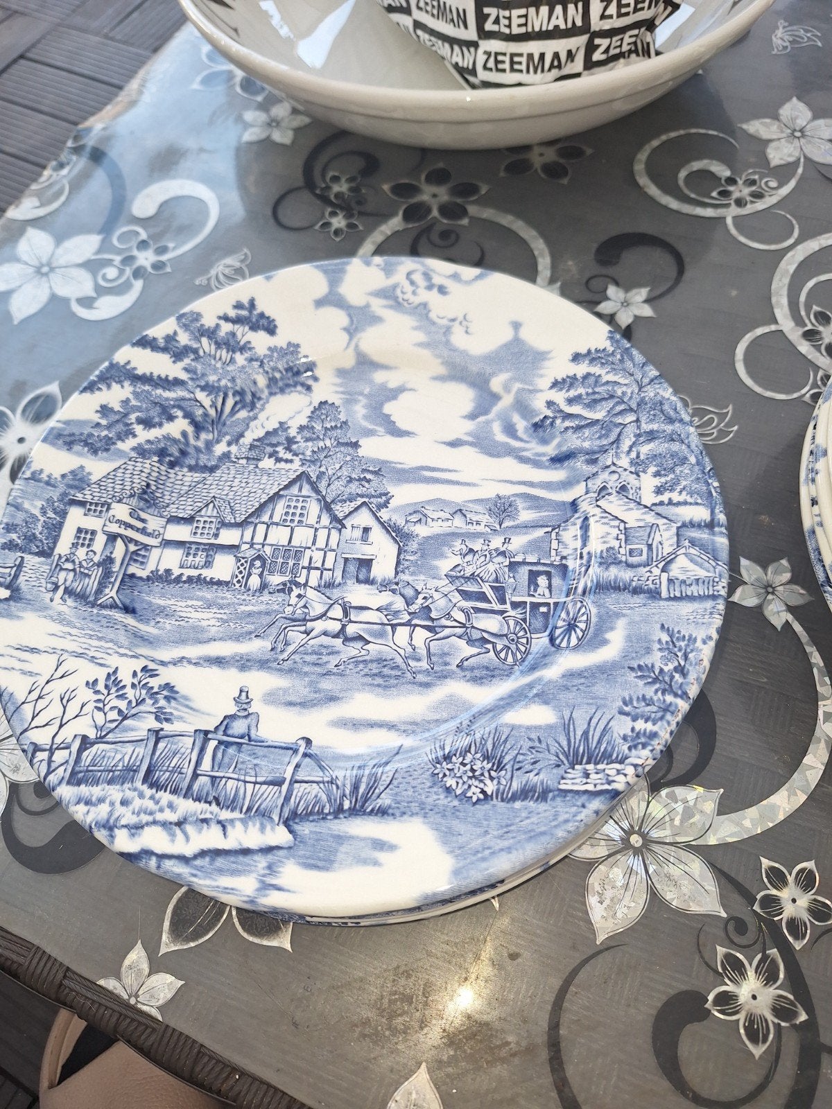 vintage borden Luneville Franse, Ophalen of Verzenden