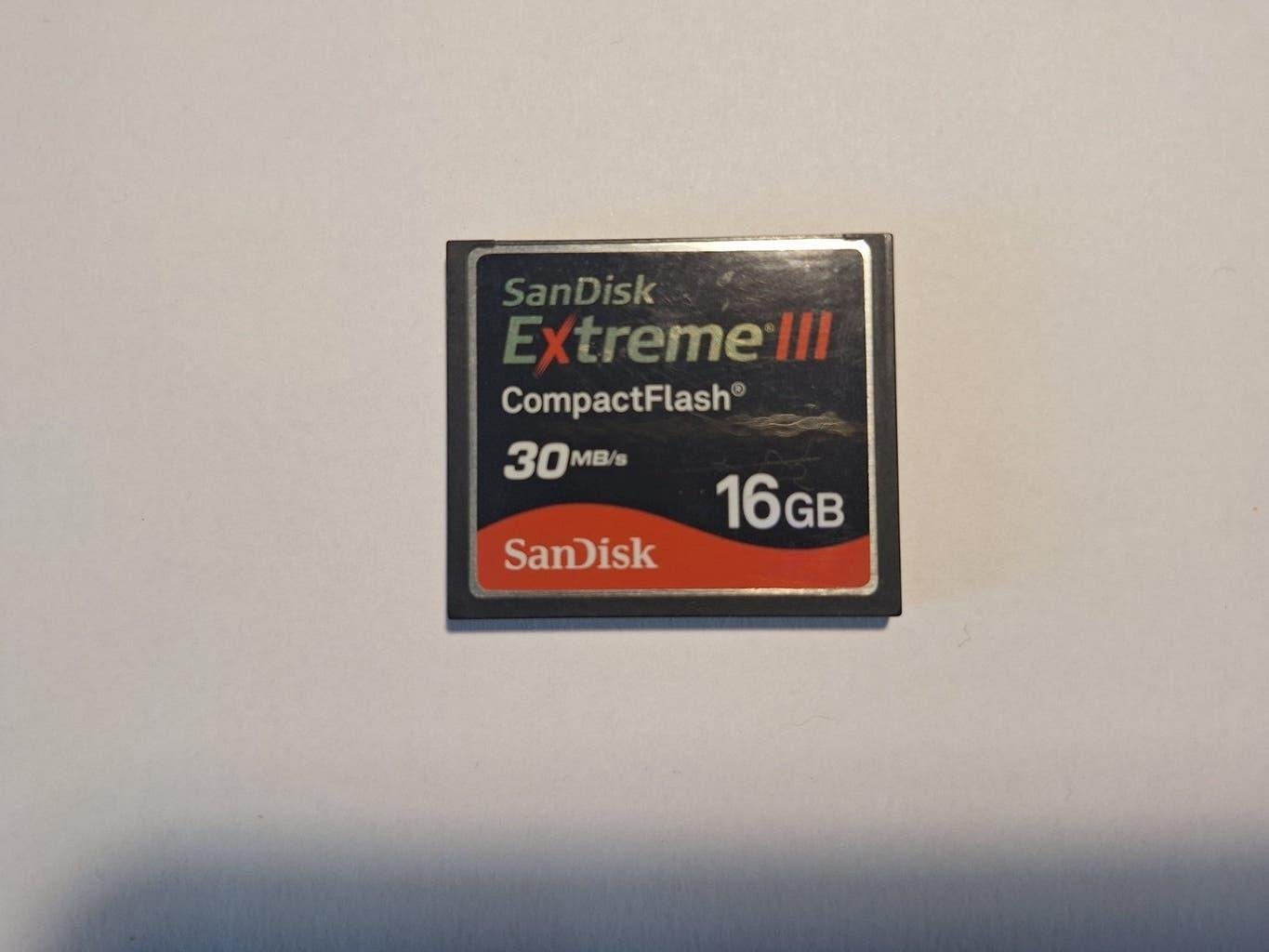 Sandisk Extreme III 16GB CompactFlash geheugenkaart, Audio, Tv en Foto, Fotografie | Geheugenkaarten, Sandisk, Ophalen of Verzenden
