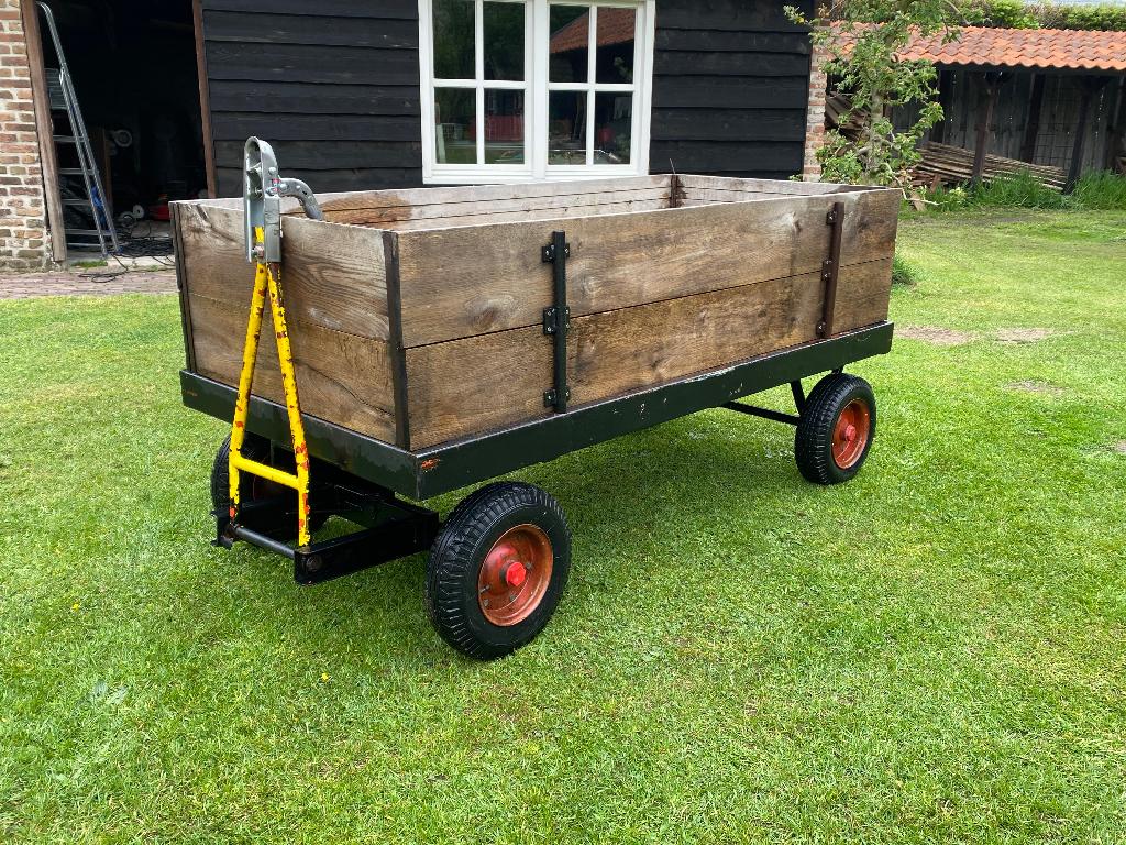 Aanhanger platte kar voor tuintrekker, Ophalen, Gebruikt