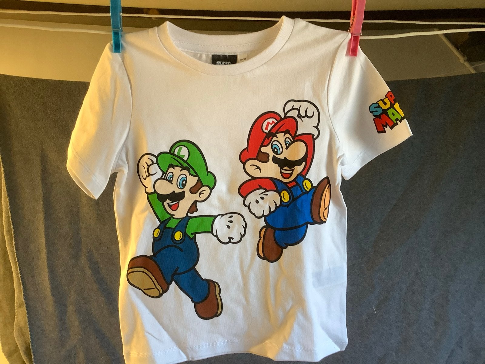 5x Jongens T-shirts: Mario, Spiderman & Marvel, Ophalen of Verzenden, Gebruikt, Jongen
