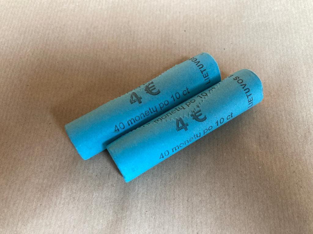 2 Rollen a 10 Eurocent. Litouwen. 2015., Ophalen, Overige landen, 10 cent, Setje