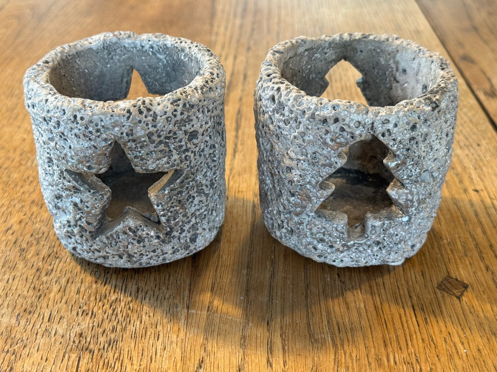 Stoere PTMD stenen waxinelichthouders set (ster & kerstboom), Ophalen of Verzenden
