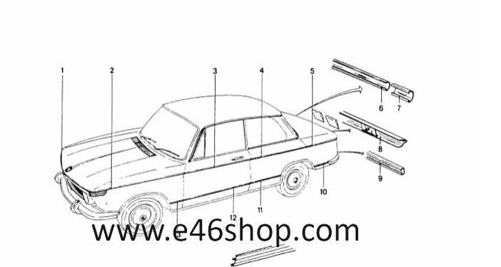 SIERLIJST LINKS BMW 1502-2002tii m10 oe 51131803359 NIEUW OR, Auto-onderdelen, -, -, Nieuw, Ophalen of Verzenden