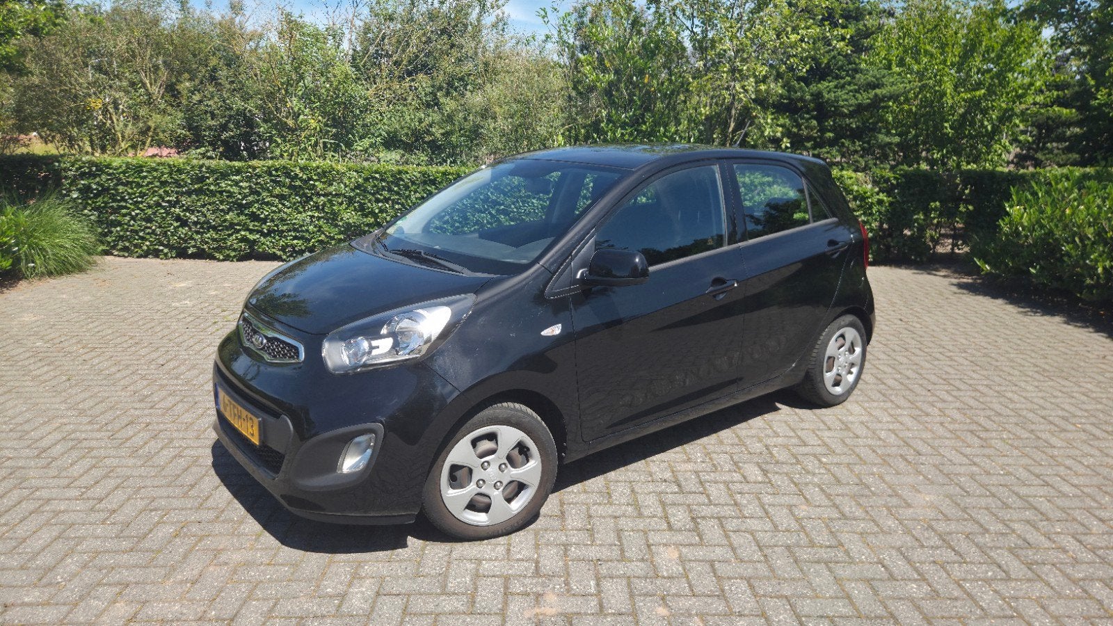 Kia Picanto 1.0 Cvvt 5-DRS 2014 Zwart, Auto's, Voorwielaandrijving, Euro 5, Stof, 400 kg