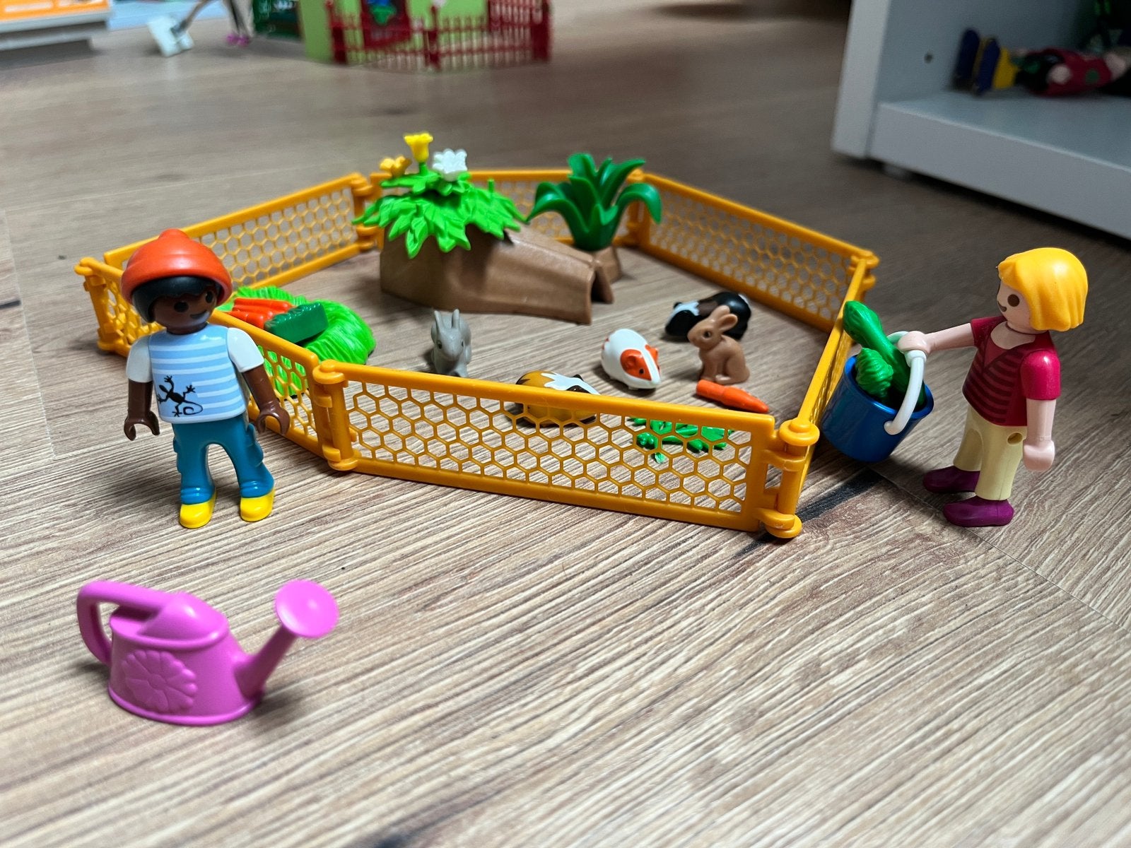 Playmobil konijnenhok en cavias met figuren en accessoires, Kinderen en Baby's, Speelgoed | Playmobil, Gebruikt, Complete set