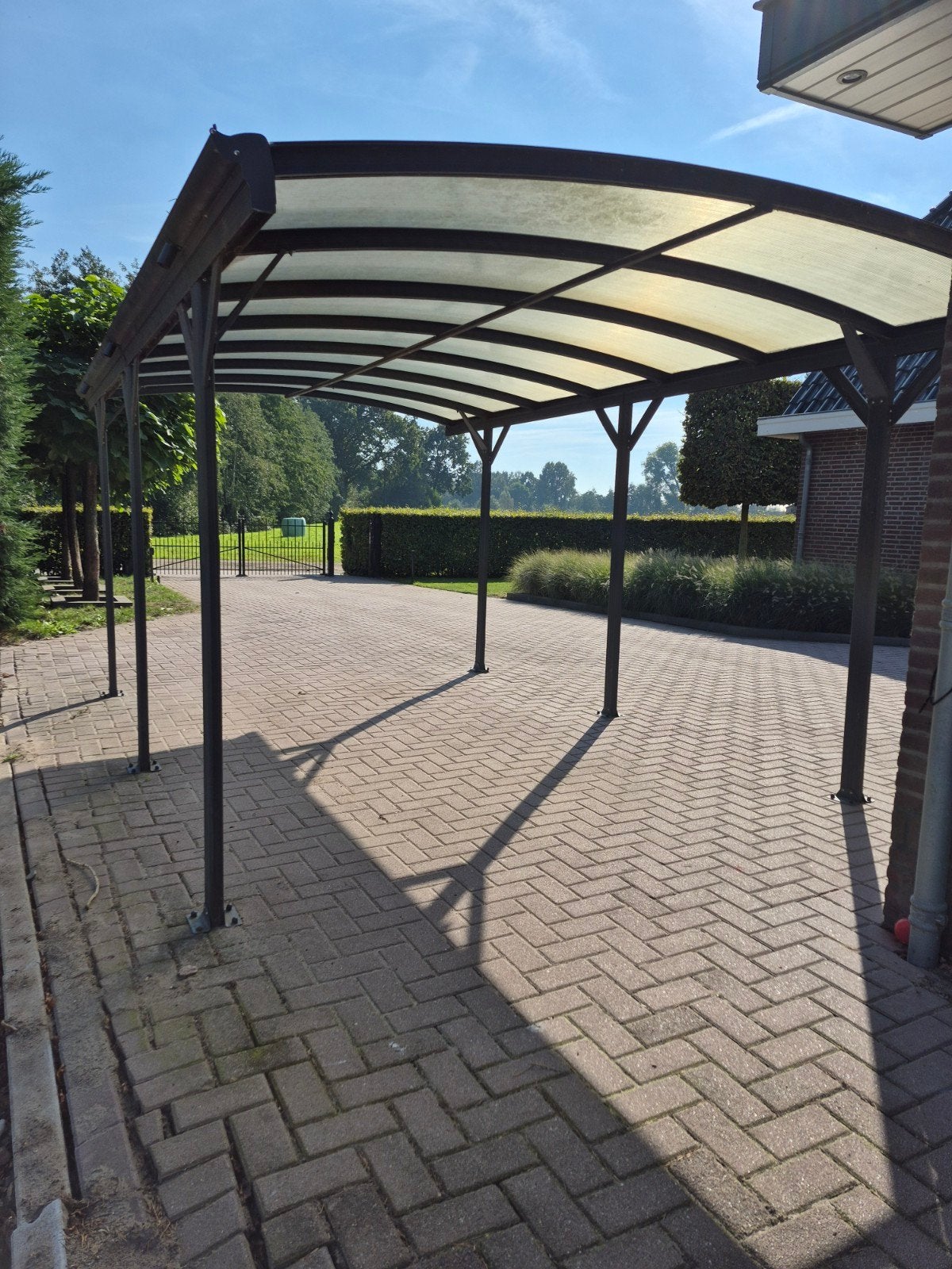 Carport 5 x 3m grijs aluminium / overkapping, Ophalen, Gebruikt, Carport