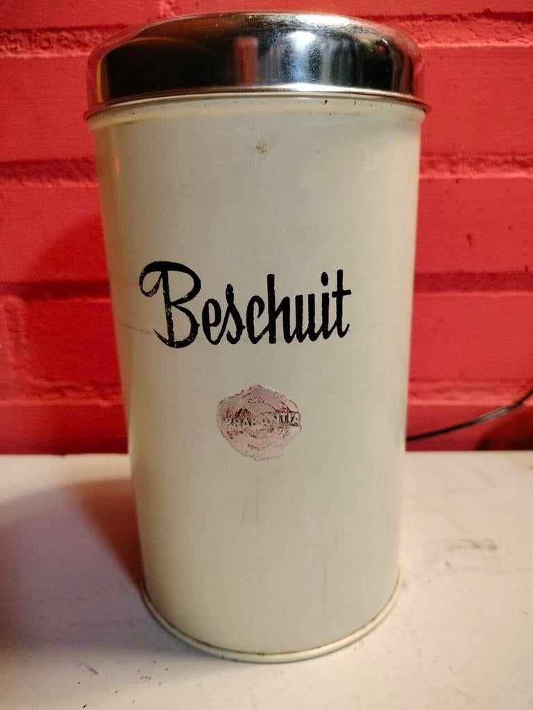 Vintage Brabantia beschuitbus beschuitblik, Ophalen of Verzenden, Gebruikt, Beschuit, Overige merken