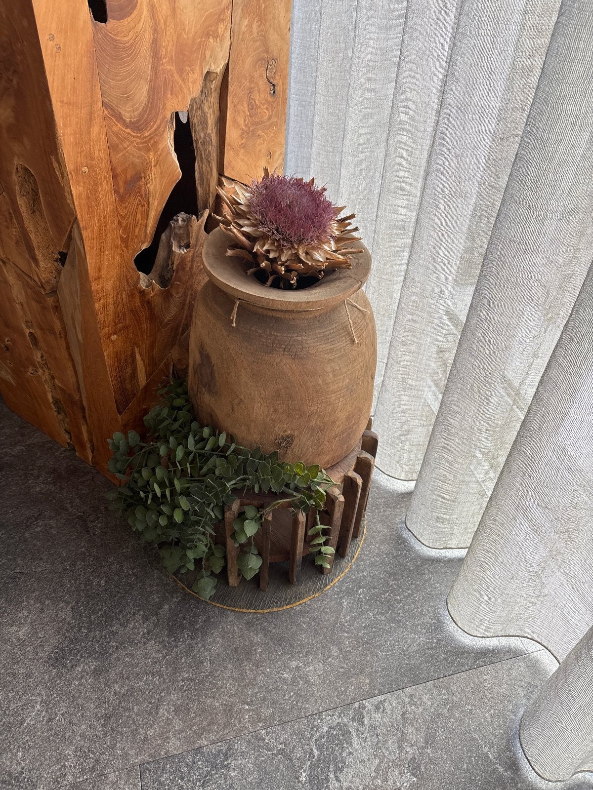 Decoratieve houten pot, Antiek en Kunst, Ophalen