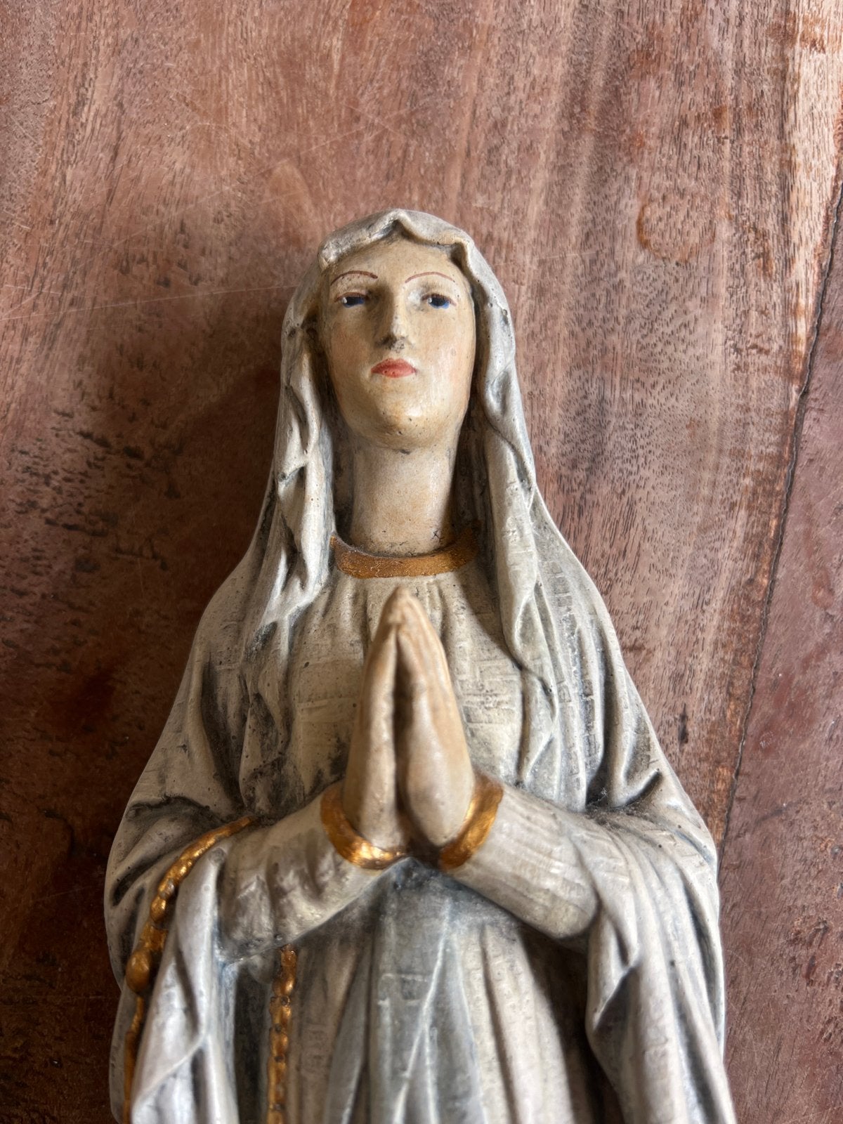 Vintage Mariabeeld - Biddende Maria met rozenkrans, Ophalen