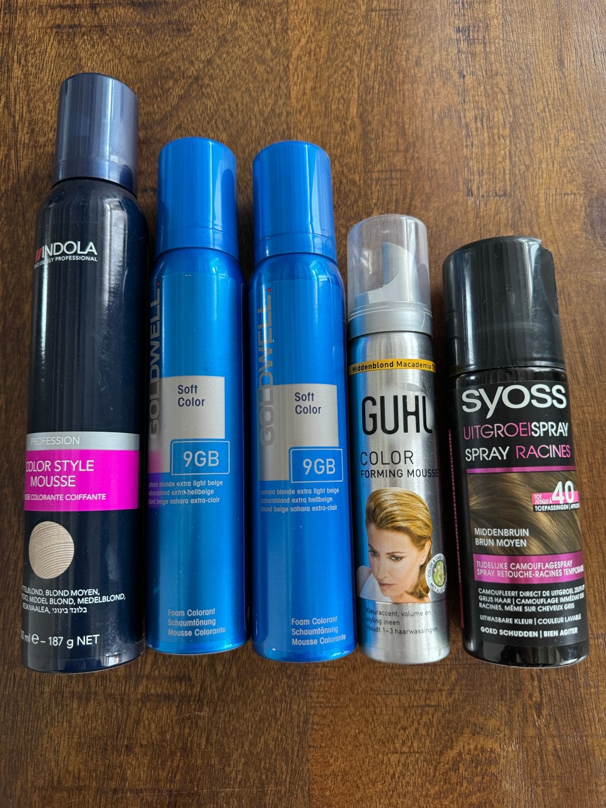 Haarkleurmousse en uitgroeispray - Diverse merken, Ophalen of Verzenden, Zo goed als nieuw, Gel, Wax, Haarlak of Mousse