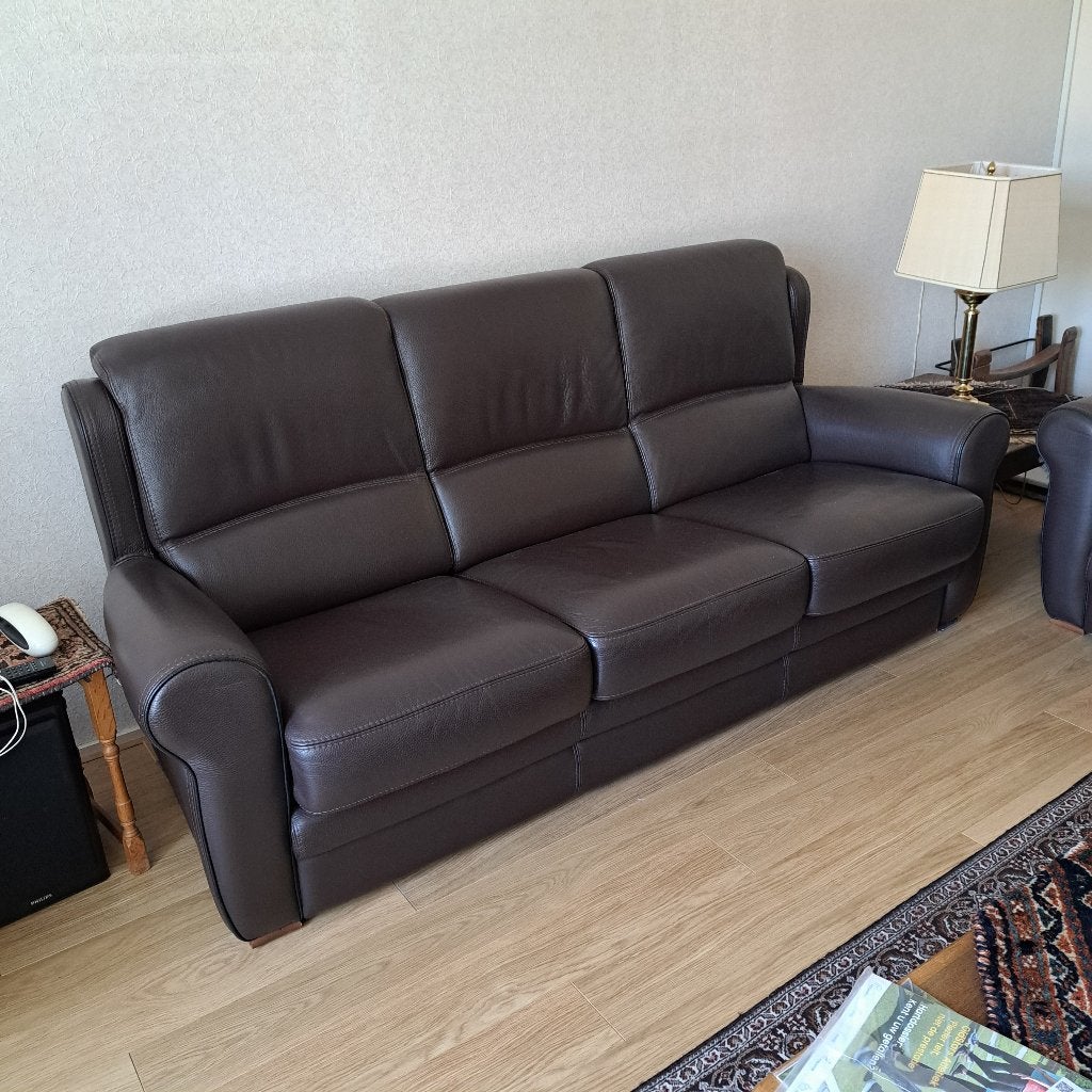 bankstel 3 en 2 zits en losse fauteuil, Driepersoons, Ophalen of Verzenden, Zo goed als nieuw, Rechte bank