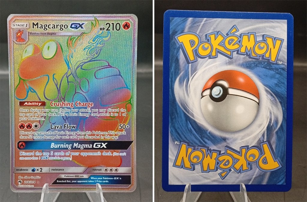 Magcargo GX Lost Thunder (LOT 218) - Near Mint, Hobby en Vrije tijd, Ophalen of Verzenden, Zo goed als nieuw, Losse kaart
