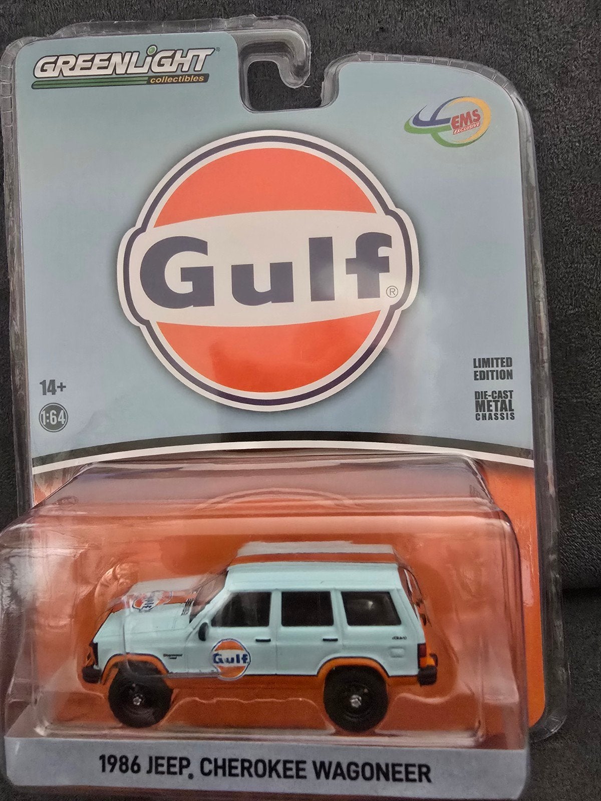 Jeep Cherokee Wagoneer "Gulf" Greenlight 1:64, Christian@diecastcompany.nl, Auto, Diecast Company, Nieuw