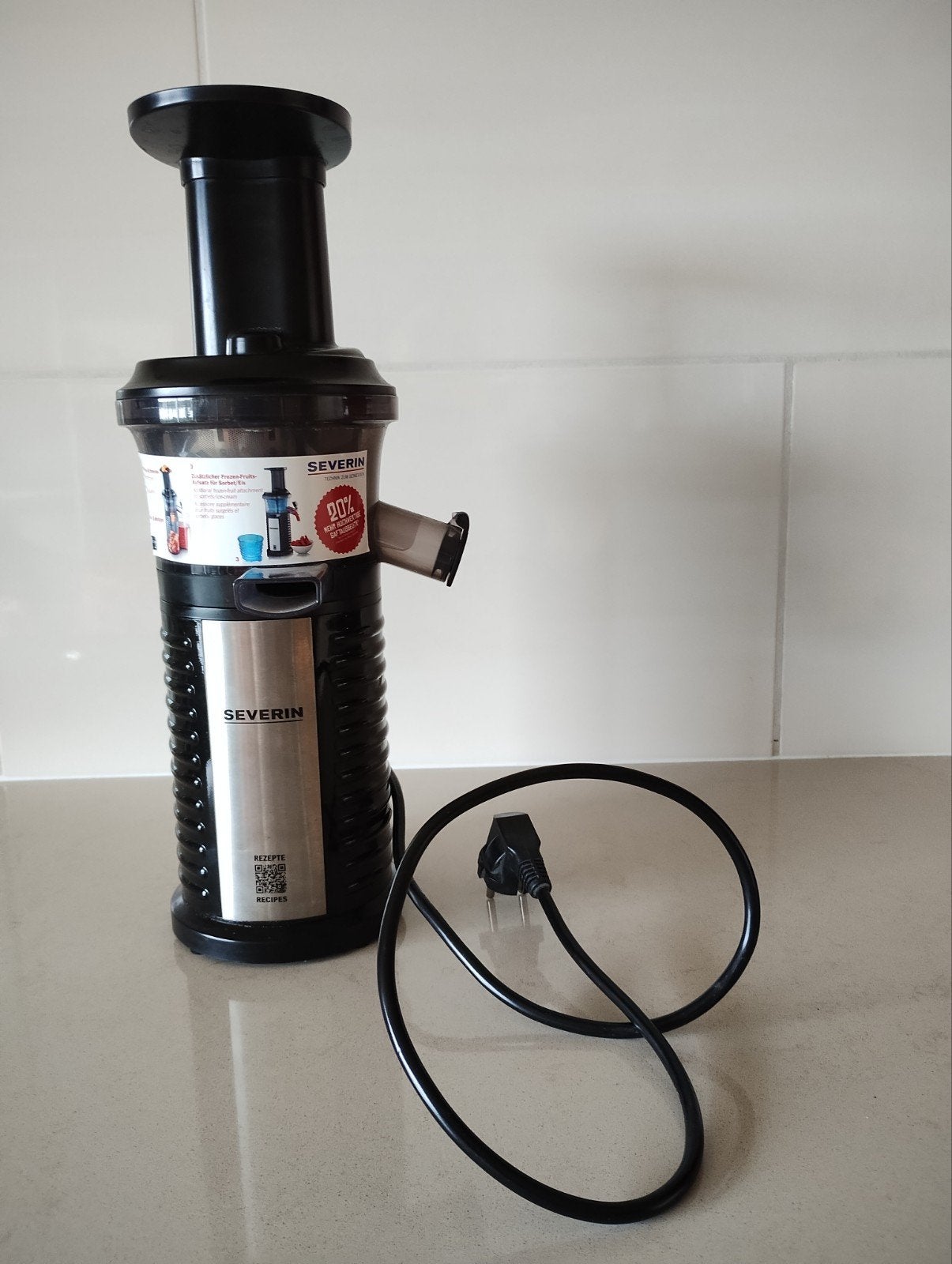 Severin Slowjuicer - Zo goed als nieuw, Witgoed en Apparatuur, Juicers, Ophalen of Verzenden, Zo goed als nieuw, Elektrisch, Slowjuicer