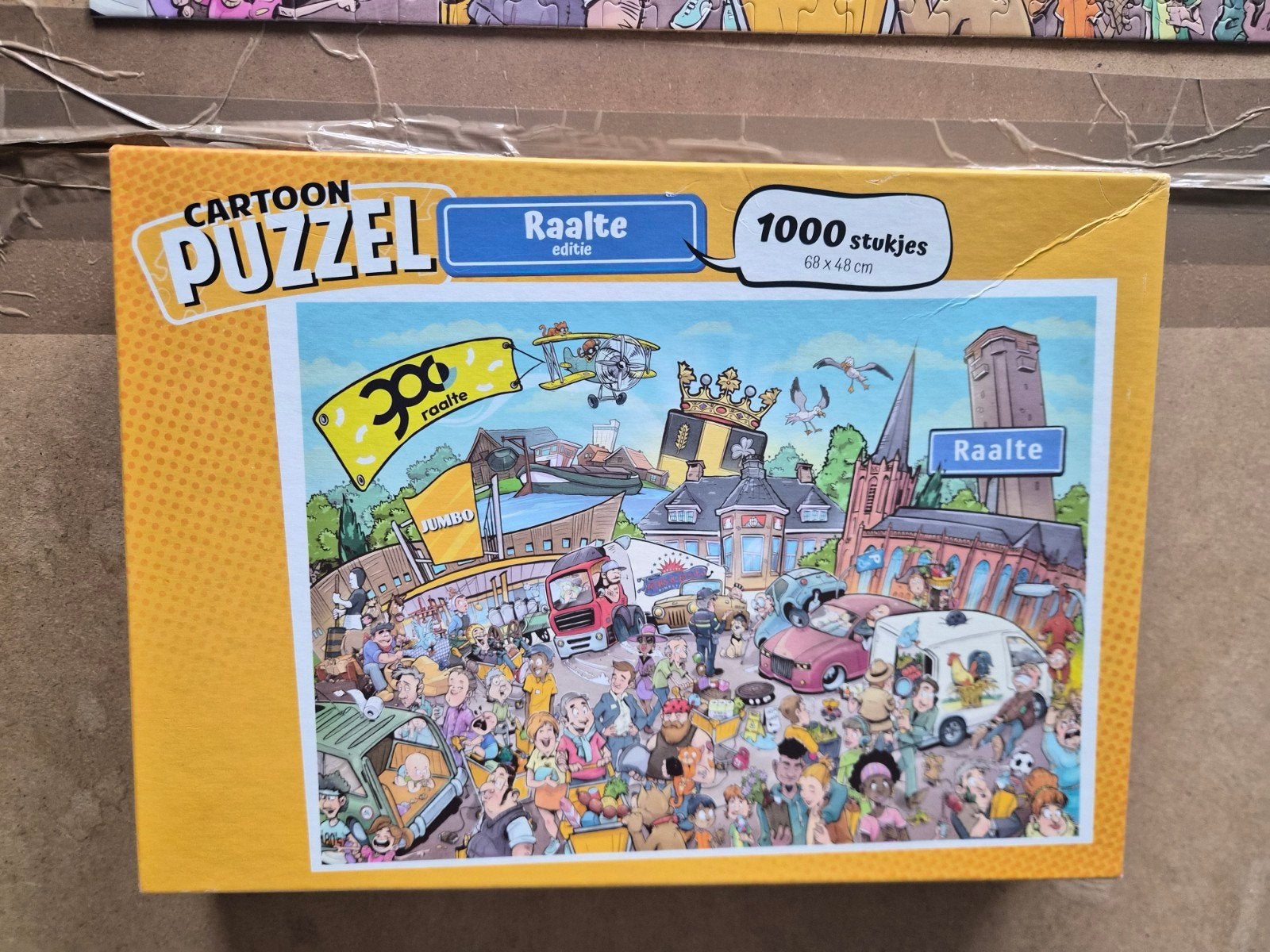 Jumbo Cartoon Puzzel Raalte Editie - 1000 stukjes, Ophalen of Verzenden, 500 t/m 1500 stukjes, Zo goed als nieuw, Legpuzzel