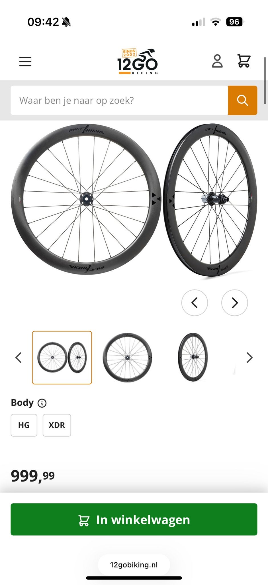 Miche SWR Wielset - Carbon Racefiets Wielen, Fietsen en Brommers, Wiel, Ophalen of Verzenden, Zo goed als nieuw, Racefiets