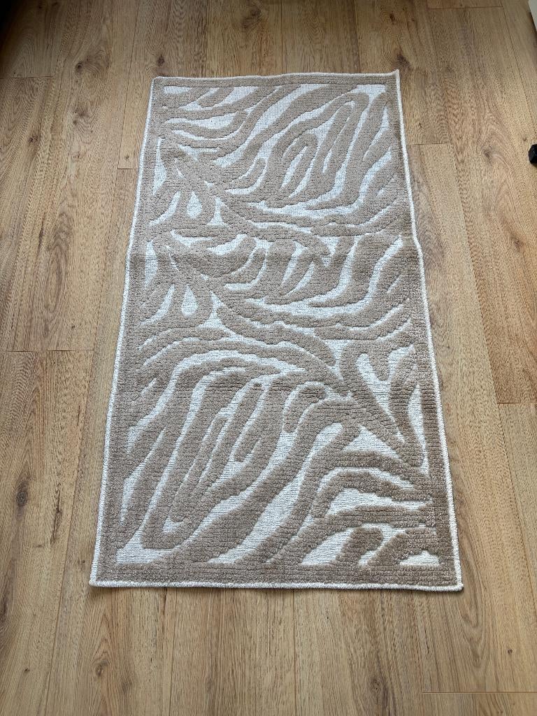 Wasbaar vloerkleed - Dunya Zebra Beige/Wit, 100 tot 150 cm, Beige, Zo goed als nieuw, Rechthoekig