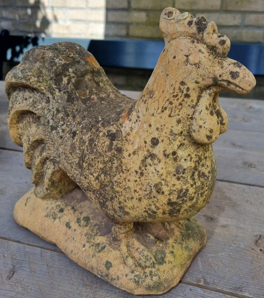 Mooie verweerde haan, Tuin en Terras, Ophalen, Gebruikt, Dierenbeeld