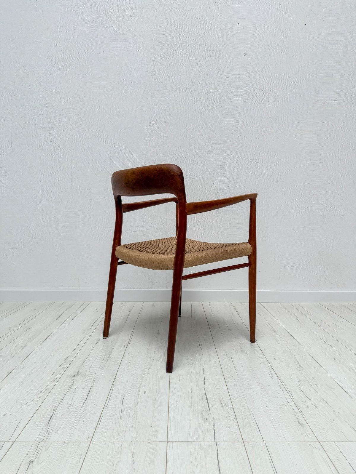 Vintage jaren 60 Deense teak eetkamerstoelen 56 Niels Møller, Bruin, Zo goed als nieuw, Eén, Hout