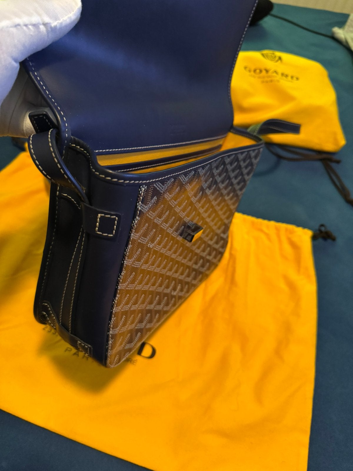Originele Goyard Belvedere MM navy blue +bon en toebehoren, Sieraden, Tassen en Uiterlijk, Tassen | Schoudertassen, Overige kleuren