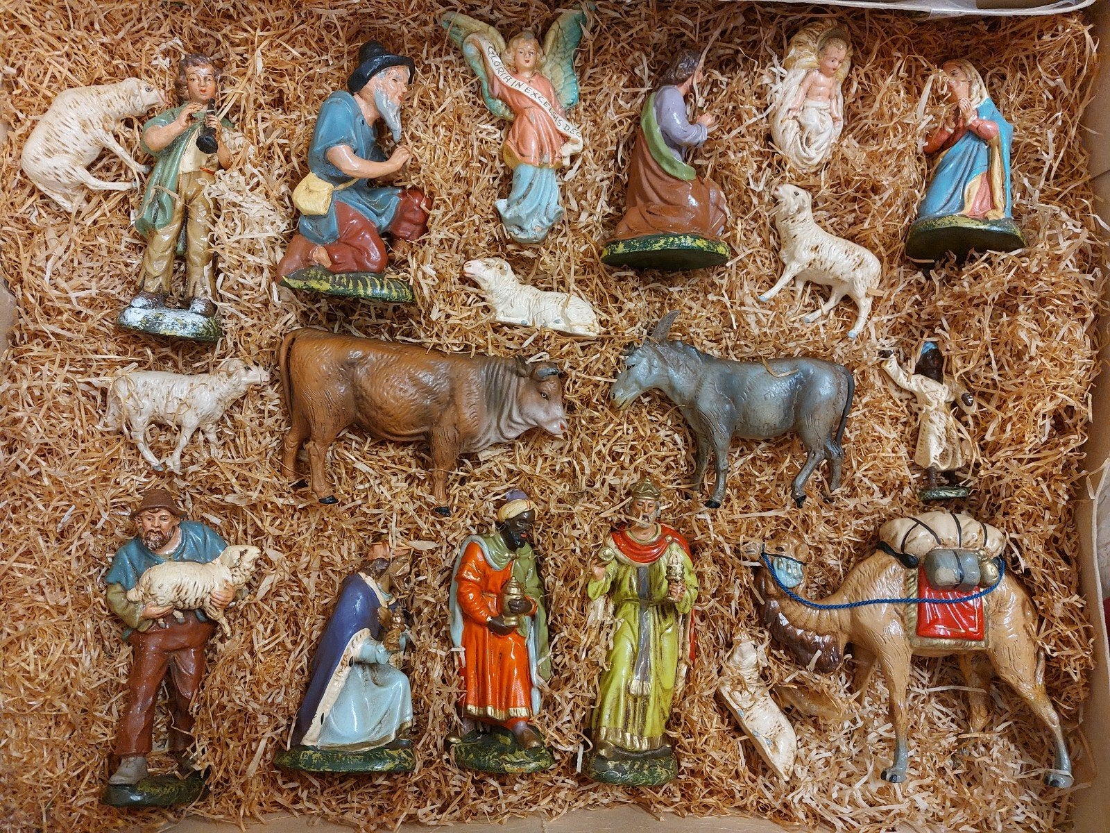 Marolin kerstgroep 17 cm zonder kerststal nog 9, Diversen, Ophalen of Verzenden, Gebruikt