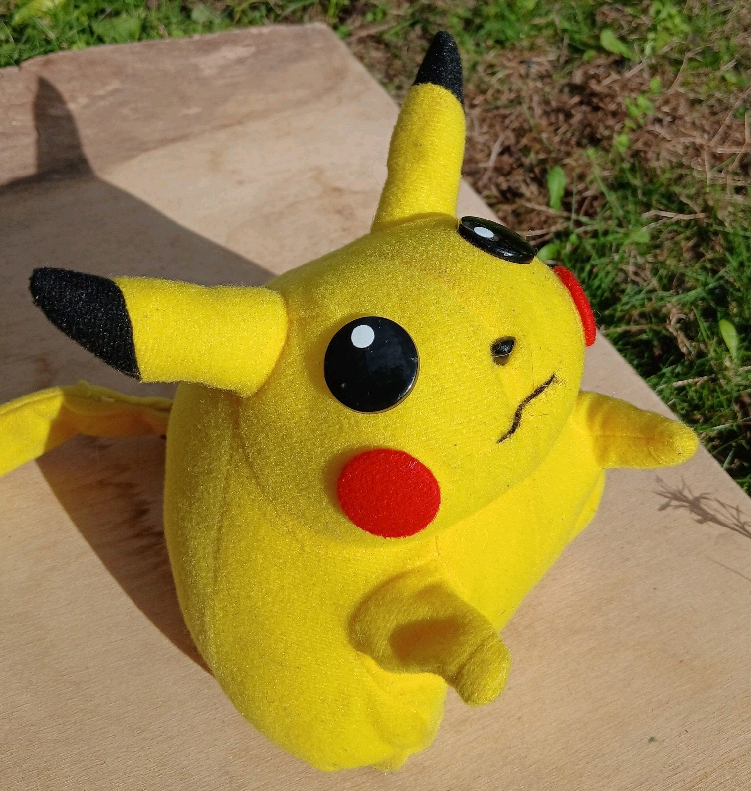 Pokemon 1999 Nintendo Play By Play Pikachu knuffel vintage, Gebruikt, Overige merken, Geel, Overige typen