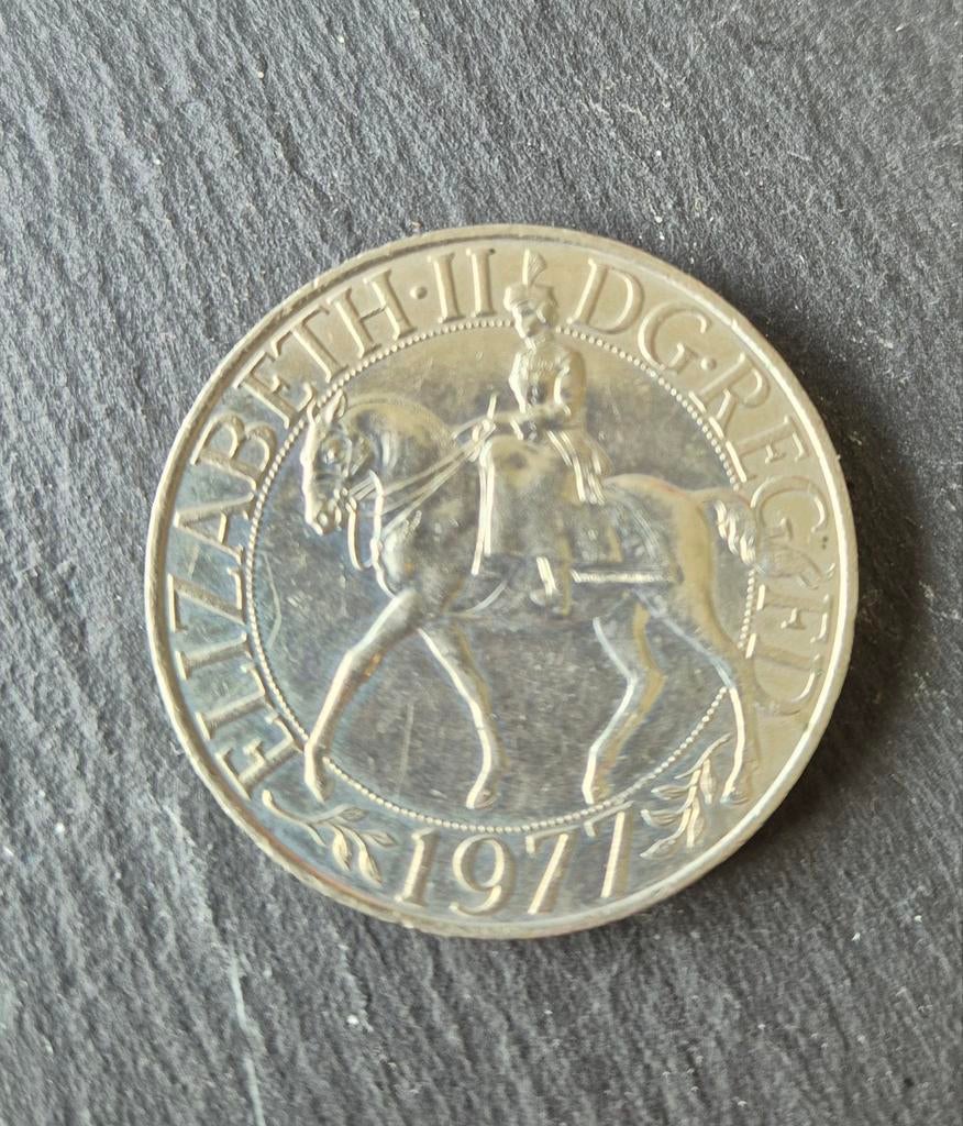 Elizabeth II Zilveren Jubileum Munt 1977, Ophalen of Verzenden, Losse munt