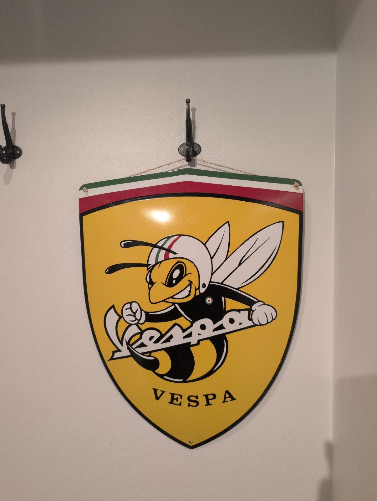 Emaille Vespa Reclamebord - Bij Logo, Ophalen of Verzenden