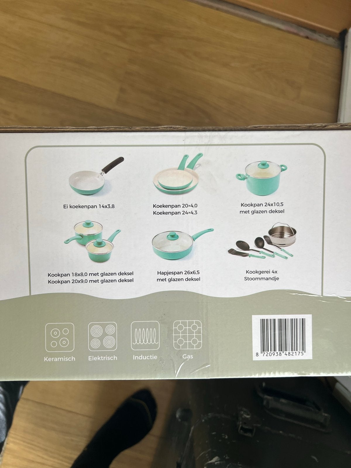 COOCK 19-delige pannenset met kookgerei accessoires, Overige materialen, Met deksel, Nieuw, Pannenset
