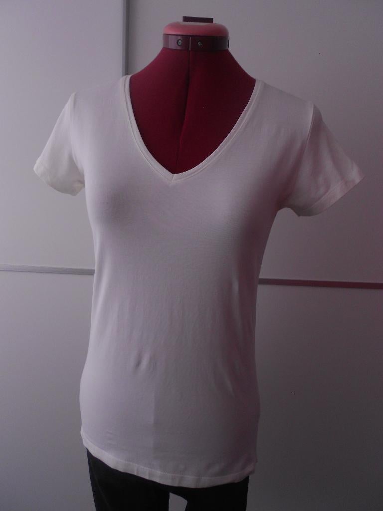 Wit t-shirt met V-hals - Sutherland, Sutherland, Wit, Ophalen of Verzenden, Zo goed als nieuw