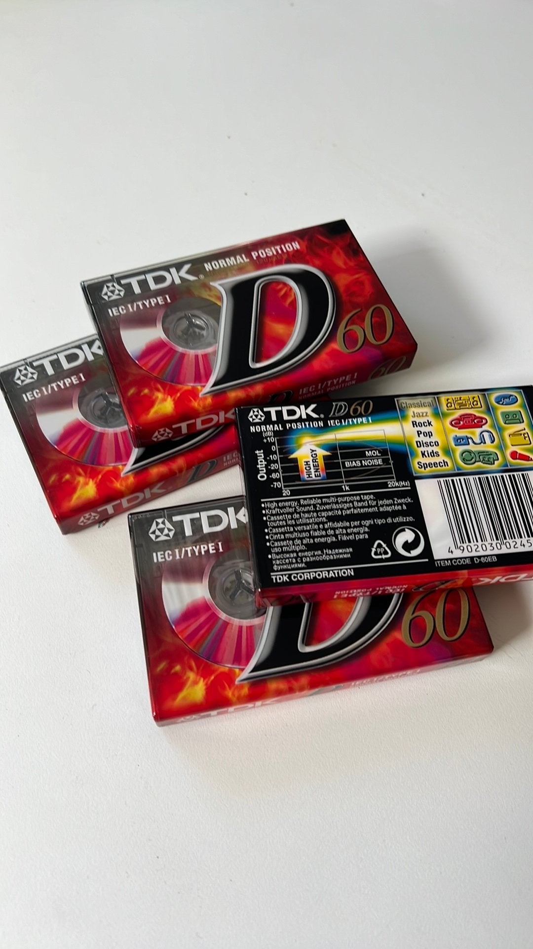 Nieuwe TDK D60 Cassettebandjes (4 stuks), Cd's en Dvd's, Cassettebandjes, 2 t/m 25 bandjes, Overige genres, Ophalen of Verzenden