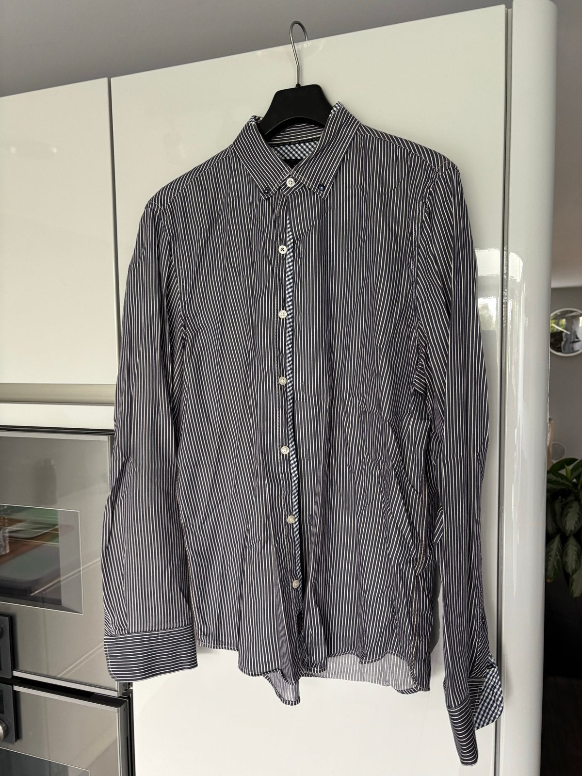 Vanguard Ambassador gestreept overhemd - Maat XL, Kleding | Heren, Ophalen of Verzenden, Zo goed als nieuw, Blauw, Halswijdte 43/44 (XL)