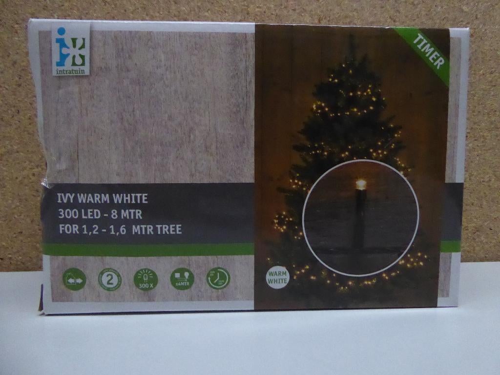 Intratuin kerstverlichting | 8 m | 300 LEDS vv timer | nieuw, Diversen, Kerst, Ophalen of Verzenden, Nieuw