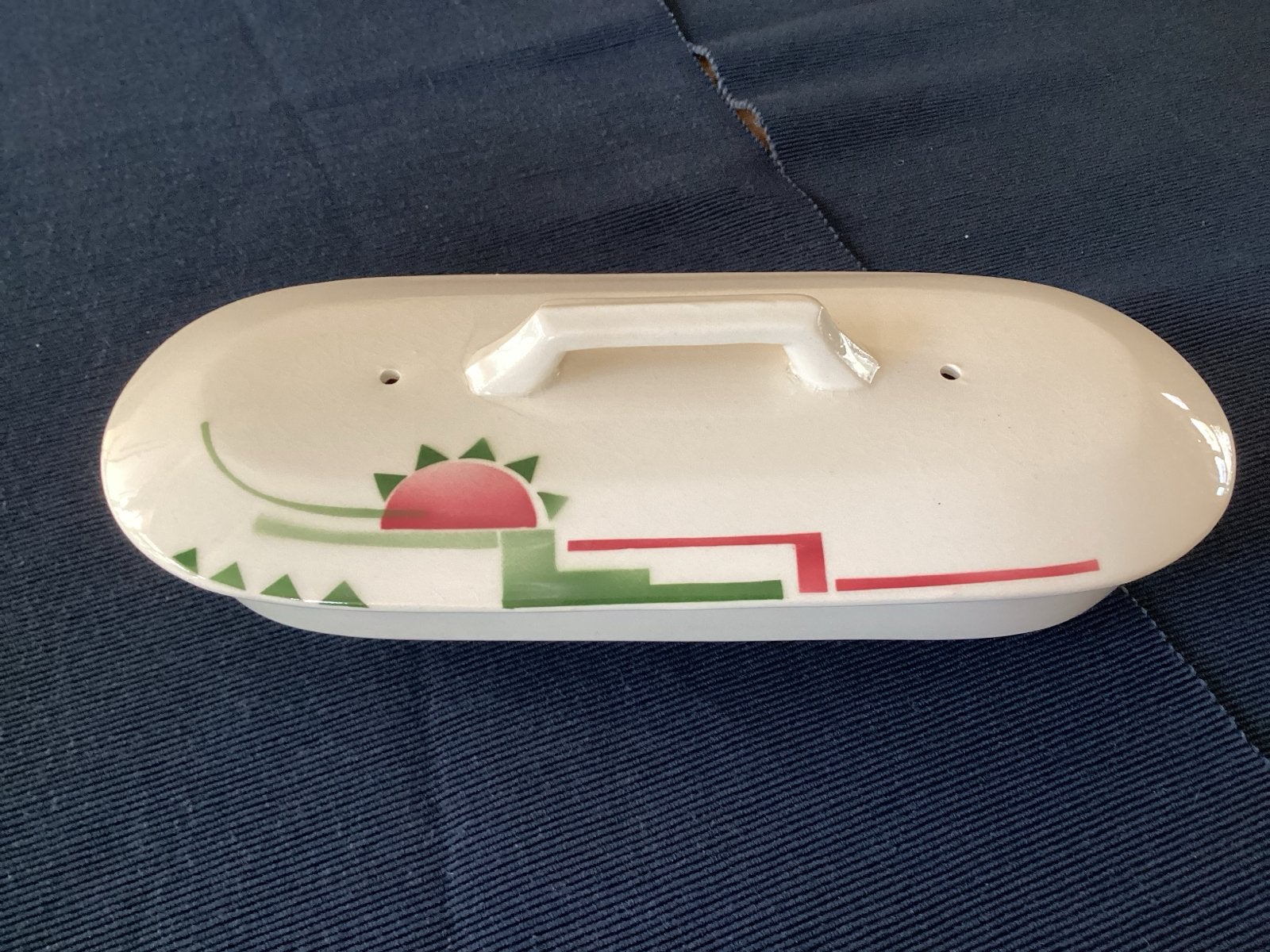 Vintage botervloot met Art Deco decoratie, Ophalen of Verzenden