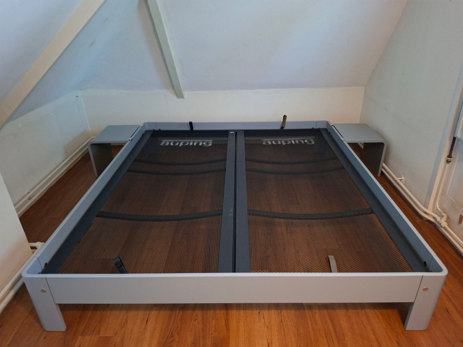 auping auronde 1.80 x 2.00 , met 2 bedspiralen 90 x 2.00, Ophalen, Wit, Tweepersoons, 180 cm