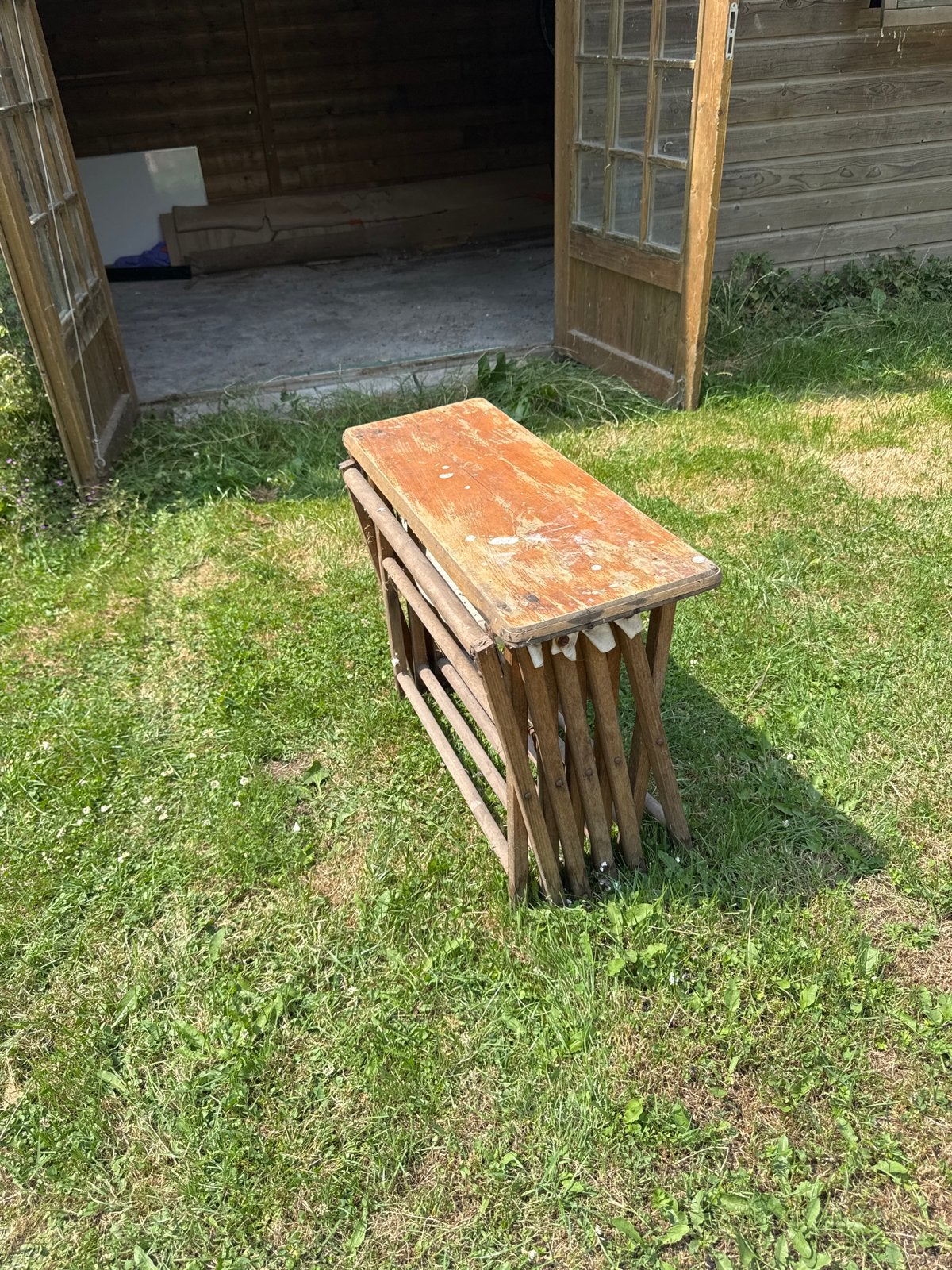 Vintage houten opvouwbare daybed ligbed strecher, Ophalen