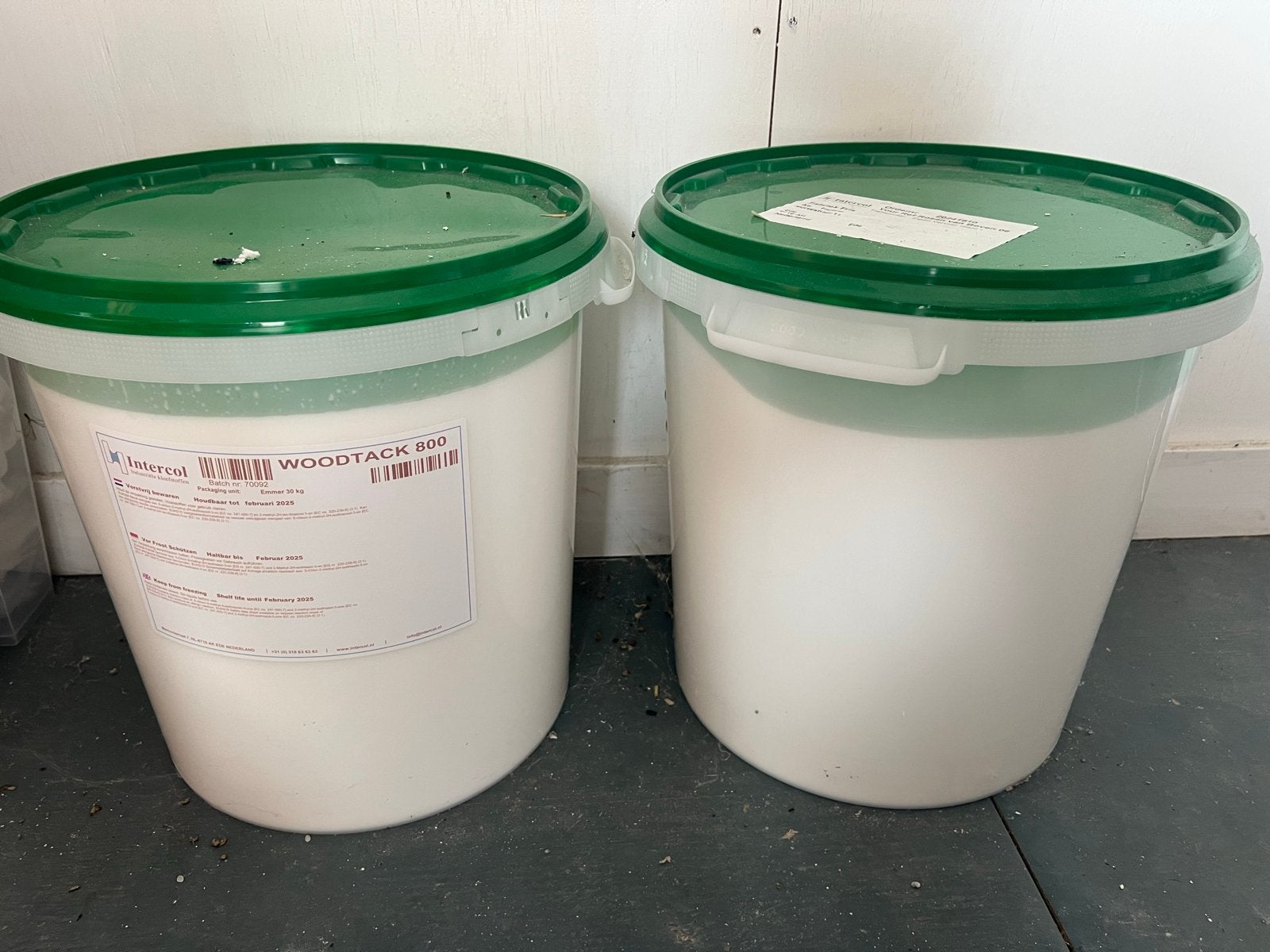 Woodtack houtlijm 2 emmers van 30kg - Intercol 800, Ophalen of Verzenden, Nieuw