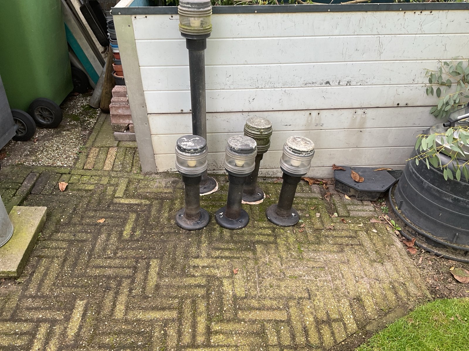 Set van 4 buitenlampen - Tuinverlichting, Ophalen, Gebruikt, Minder dan 50 watt, Netvoeding