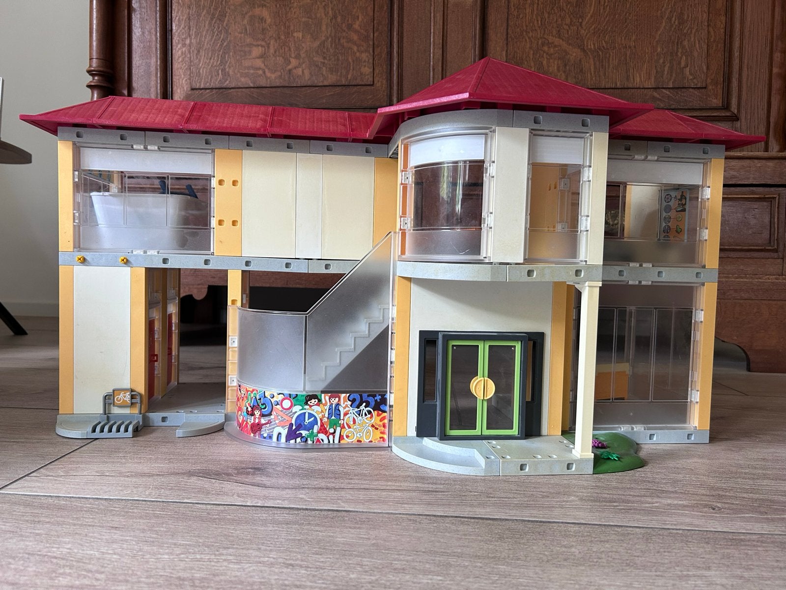 Playmobil school met extra's, Ophalen of Verzenden, Gebruikt, Complete set, Gebouw
